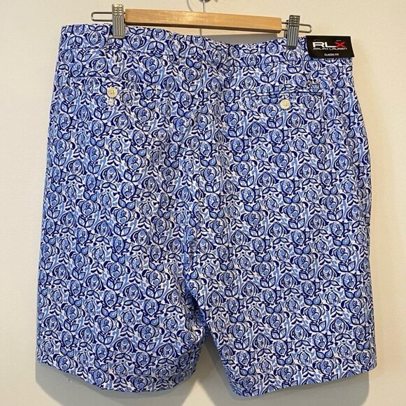NWT Ralph Lauren RLX Golf Size 36 Printed Fish Athletic Shorts - Classic Fit - Picture 3 of 13
